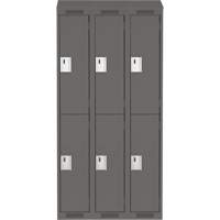 Clean Line Lockers, 2 -tier, Bank of 3, 36" x 18" x 78", Steel, Charcoal, Rivet (Assembled) PB Rental Co. Ltd.