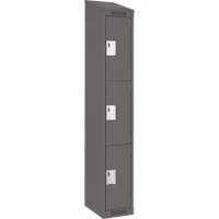Clean Line Lockers, 3 -tier, 12" x 18" x 78", Steel, Charcoal, Rivet (Assembled) PB Rental Co. Ltd.