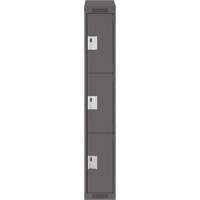 Clean Line Lockers, 3 -tier, 12" x 18" x 78", Steel, Charcoal, Rivet (Assembled) PB Rental Co. Ltd.