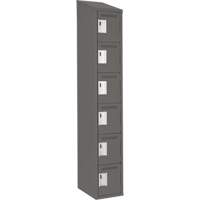 Clean Line Lockerette, 6 -tier, 12" x 18" x 78", Steel, Charcoal, Rivet (Assembled) PB Rental Co. Ltd.