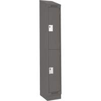 Clean Line Lockers, 2 -tier, 12" x 18" x 82", Steel, Charcoal, Rivet (Assembled) PB Rental Co. Ltd.