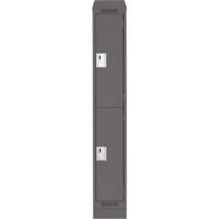 Clean Line Lockers, 2 -tier, 12" x 18" x 82", Steel, Charcoal, Rivet (Assembled) PB Rental Co. Ltd.