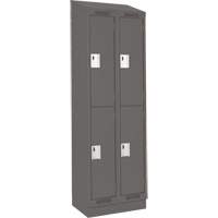 Clean Line Lockers, 2 -tier, Bank of 2, 24" x 18" x 82", Steel, Charcoal, Rivet (Assembled) PB Rental Co. Ltd.