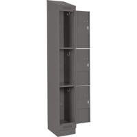 Clean Line Lockers, 3 -tier, Bank of 4, 48" x 18" x 82", Steel, Charcoal, Rivet (Assembled) PB Rental Co. Ltd.