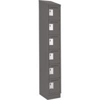 Clean Line Lockerette, 6 -tier, 12" x 18" x 82", Steel, Charcoal, Rivet (Assembled) PB Rental Co. Ltd.