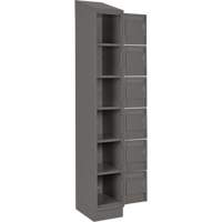 Clean Line Lockerette, 6 -tier, Bank of 4, 48" x 18" x 82", Steel, Charcoal, Rivet (Assembled) PB Rental Co. Ltd.