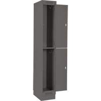 Clean Line Lockers, 2 -tier, Bank of 4, 48" x 18" x 76", Steel, Charcoal, Rivet (Assembled) PB Rental Co. Ltd.