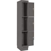 Clean Line Lockers, 3 -tier, Bank of 4, 48" x 18" x 76", Steel, Charcoal, Rivet (Assembled) PB Rental Co. Ltd.