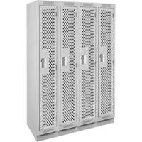 Clean Line Lockers, Bank of 4, 48" x 12" x 76", Steel, Grey, Rivet (Assembled), Perforated PB Rental Co. Ltd.