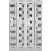 Clean Line Lockers, Bank of 4, 48" x 12" x 76", Steel, Grey, Rivet (Assembled), Perforated PB Rental Co. Ltd.