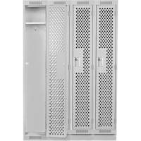 Clean Line Lockers, Bank of 4, 48" x 12" x 76", Steel, Grey, Rivet (Assembled), Perforated PB Rental Co. Ltd.