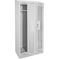 Clean Line Lockers, Bank of 3, 36" x 12" x 82", Steel, Grey, Rivet (Assembled), Perforated PB Rental Co. Ltd.