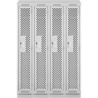 Clean Line Lockers, Bank of 4, 48" x 12" x 82", Steel, Grey, Rivet (Assembled), Perforated PB Rental Co. Ltd.