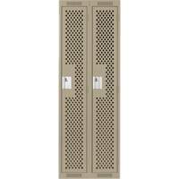 Clean Line Lockers, Bank of 2, 24" x 15" x 72", Steel, Beige, Rivet (Assembled), Perforated PB Rental Co. Ltd.