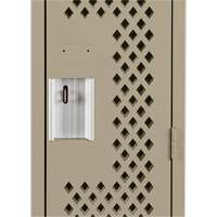 Clean Line Lockers, Bank of 3, 36" x 15" x 72", Steel, Beige, Rivet (Assembled), Perforated PB Rental Co. Ltd.