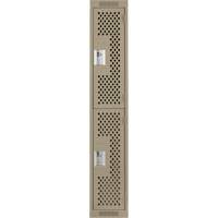 Clean Line Lockers, 2 -tier, 12" x 15" x 72", Steel, Beige, Rivet (Assembled), Perforated PB Rental Co. Ltd.
