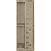 Clean Line Lockers, 2 -tier, Bank of 2, 24" x 15" x 72", Steel, Beige, Rivet (Assembled), Perforated PB Rental Co. Ltd.