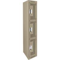 Casiers Clean Line, 3 niveaux, 12" x 12" x 72", Acier, Beige, Rivet (assembl&eacute;), Perfor&eacute; PB Rental Co. Ltd.