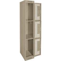 Casiers Clean Line, 3 niveaux, 12" x 12" x 72", Acier, Beige, Rivet (assembl&eacute;), Perfor&eacute; PB Rental Co. Ltd.