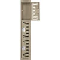 Casiers Clean Line, 3 niveaux, 12" x 12" x 72", Acier, Beige, Rivet (assembl&eacute;), Perfor&eacute; PB Rental Co. Ltd.