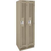 Clean Line Lockers, Bank of 2, 24" x 12" x 76", Steel, Beige, Rivet (Assembled), Perforated PB Rental Co. Ltd.