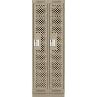 Clean Line Lockers, Bank of 2, 24" x 12" x 76", Steel, Beige, Rivet (Assembled), Perforated PB Rental Co. Ltd.