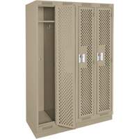 Clean Line Lockers, Bank of 4, 48" x 12" x 76", Steel, Beige, Rivet (Assembled), Perforated PB Rental Co. Ltd.