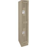 Casiers Clean Line, 2 niveaux, 12" x 15" x 76", Acier, Beige, Rivet (assembl&eacute;), Perfor&eacute; PB Rental Co. Ltd.