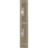 Casiers Clean Line, 2 niveaux, 12" x 15" x 76", Acier, Beige, Rivet (assembl&eacute;), Perfor&eacute; PB Rental Co. Ltd.