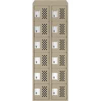 Assembled Lockerettes Clean Line Perforated Economy Lockers, 6 -tier, Bank of 2, 18" x 72" x 12", Steel PB Rental Co. Ltd.