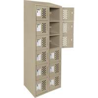 Assembled Lockerettes Clean Line Perforated Economy Lockers, 6 -tier, Bank of 2, 18" x 72" x 12", Steel PB Rental Co. Ltd.