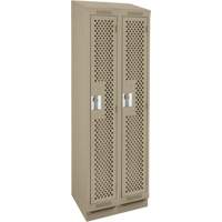 Clean Line Lockers, Bank of 2, 24" x 12" x 82", Steel, Beige, Rivet (Assembled), Perforated PB Rental Co. Ltd.
