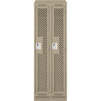 Clean Line Lockers, Bank of 2, 24" x 12" x 82", Steel, Beige, Rivet (Assembled), Perforated PB Rental Co. Ltd.