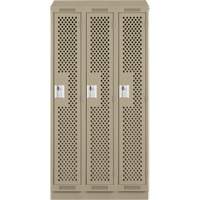 Casiers Clean Line, Bloc de 3, 36" x 12" x 82", Acier, Beige, Rivet (assembl&eacute;), Perfor&eacute; PB Rental Co. Ltd.