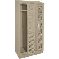 Casiers Clean Line, Bloc de 3, 36" x 12" x 82", Acier, Beige, Rivet (assembl&eacute;), Perfor&eacute; PB Rental Co. Ltd.