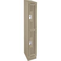 Casiers Clean Line, 2 niveaux, 12" x 12" x 82", Acier, Beige, Rivet (assembl&eacute;), Perfor&eacute; PB Rental Co. Ltd.