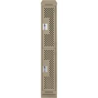 Casiers Clean Line, 2 niveaux, 12" x 12" x 82", Acier, Beige, Rivet (assembl&eacute;), Perfor&eacute; PB Rental Co. Ltd.