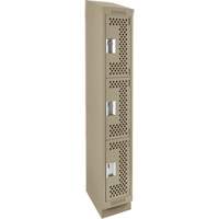 Casiers Clean Line, 3 niveaux, 12" x 15" x 82", Acier, Beige, Rivet (assembl&eacute;), Perfor&eacute; PB Rental Co. Ltd.