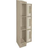Casiers Clean Line, 3 niveaux, 12" x 15" x 82", Acier, Beige, Rivet (assembl&eacute;), Perfor&eacute; PB Rental Co. Ltd.