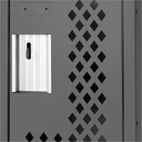 Clean Line Lockers, 2 -tier, 12" x 15" x 72", Steel, Charcoal, Rivet (Assembled), Perforated PB Rental Co. Ltd.