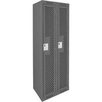 Clean Line Lockers, Bank of 2, 24" x 15" x 72", Steel, Charcoal, Rivet (Assembled), Perforated PB Rental Co. Ltd.