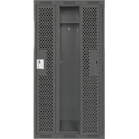 Clean Line Lockers, Bank of 3, 36" x 15" x 72", Steel, Charcoal, Rivet (Assembled), Perforated PB Rental Co. Ltd.