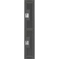 Clean Line Lockers, 2 -tier, 12" x 15" x 72", Steel, Charcoal, Rivet (Assembled), Perforated PB Rental Co. Ltd.