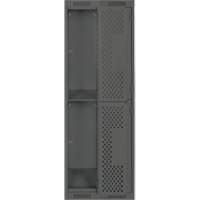 Clean Line Lockers, 2 -tier, Bank of 2, 24" x 15" x 72", Steel, Charcoal, Rivet (Assembled), Perforated PB Rental Co. Ltd.