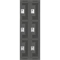 Casiers Clean Line, 3 niveaux, Bloc de 2, 24" x 12" x 72", Acier, Charbon, Rivet (assembl&eacute;), Perfor&eacute; PB Rental Co. Ltd.