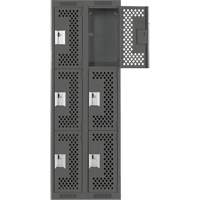 Casiers Clean Line, 3 niveaux, Bloc de 2, 24" x 12" x 72", Acier, Charbon, Rivet (assembl&eacute;), Perfor&eacute; PB Rental Co. Ltd.