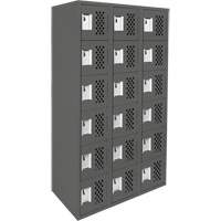 Petit casier perfor&eacute; Clean-Line, 6 niveaux, Bloc de 3, 15" x 72" x 12", Acier PB Rental Co. Ltd.