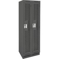 Clean Line Lockers, Bank of 2, 24" x 12" x 76", Steel, Charcoal, Rivet (Assembled), Perforated PB Rental Co. Ltd.