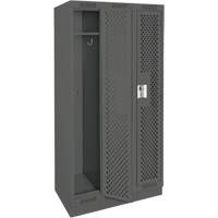 Clean Line Lockers, Bank of 3, 36" x 12" x 76", Steel, Charcoal, Rivet (Assembled), Perforated PB Rental Co. Ltd.