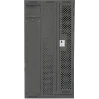 Clean Line Lockers, Bank of 3, 36" x 12" x 76", Steel, Charcoal, Rivet (Assembled), Perforated PB Rental Co. Ltd.